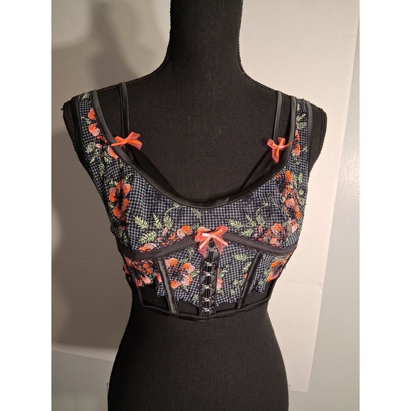 VS For Love And Lemons strappy bustier NWT Small floral embroidered - Picture 2 of 11